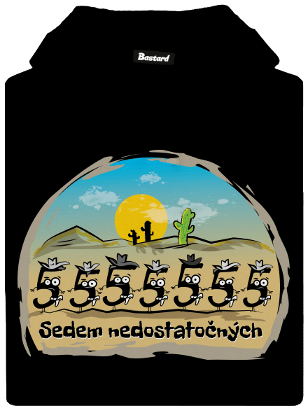 Sedem nedostatočných pánska mikina klokanka Black