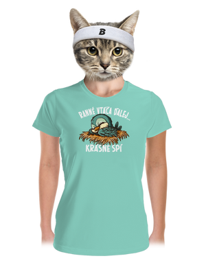 Ranné vtáča spí dámske športové tričko Mint Mal