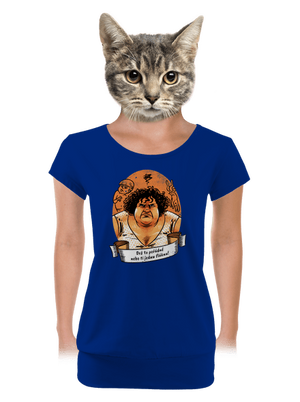 B14: Slunce seno jahody dámske tričko s lemom Royal Blue Mal