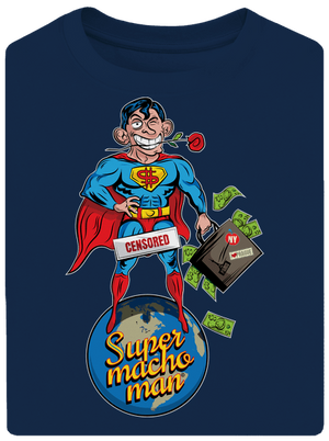 Supermachoman unisex tričko oversized Midnight Blue