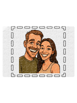 Karikatúra z vlastnej fotky puzzle White