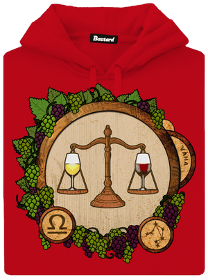 Vínny horoskop: Váha pánska mikina klokanka Red