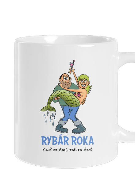Rybár roka klasický hrnček White