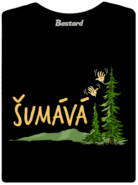 Šumává dámske tričko s lemom Black
