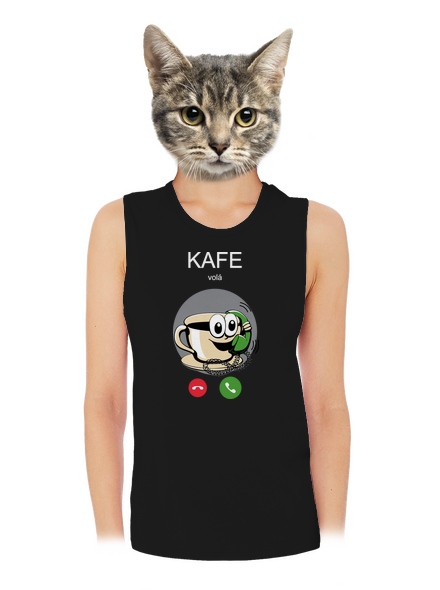 Kafe volá dámske tielko voľné Black