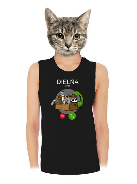 Dielňa volá dámske tielko voľné Black