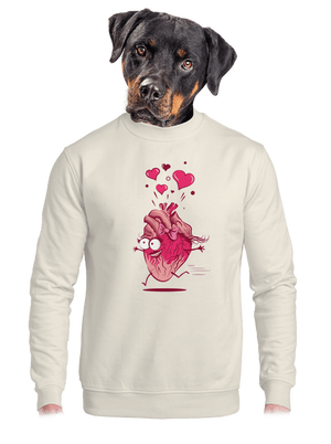 Zamilované srdiečka unisex mikina bez kapucne Off White