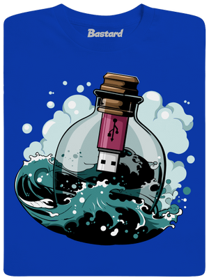 USB odkaz vo fľaši pánske dlhý rukáv Royal Blue