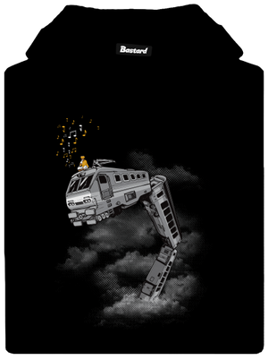 Snake Train pánska mikina klokanka Black