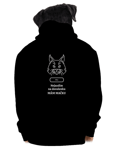 Nemôžem, mám mačku pánska mikina na zips Black