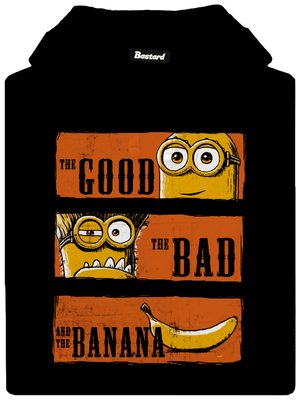 Hodný zlý a banán dámska mikina klokanka Black