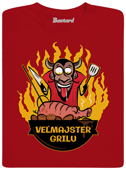 Veľmajster grilu pánske dlhý rukáv Red