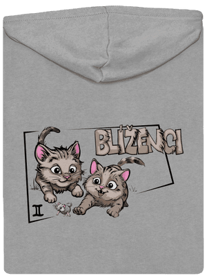 Mačací horoskop: Blíženci pánska mikina na zips Light Melange