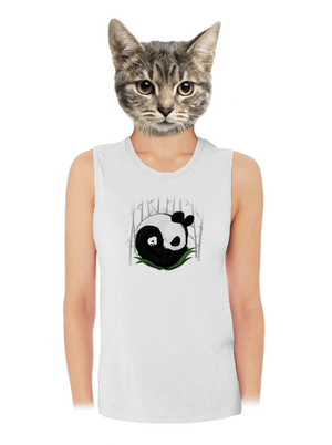 Dve spiace pandy dámske tielko voľné White