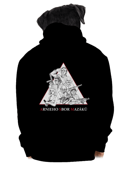 Arnieho sbor mazáků pánska mikina na zips Black