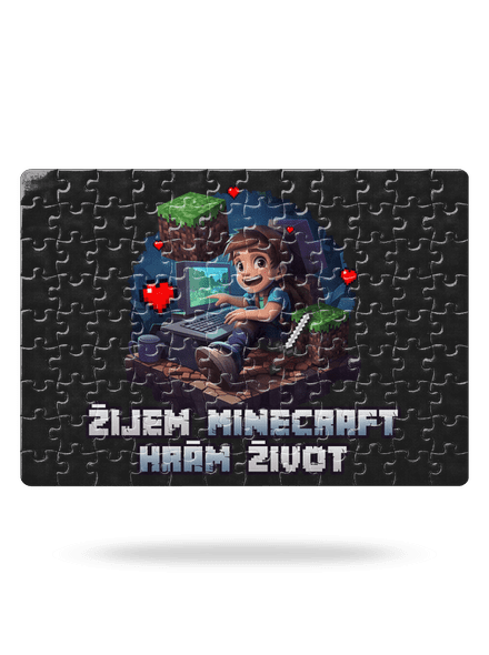 Žijem Minecraft puzzle White