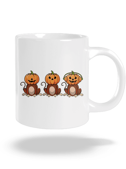 Halloween opičky veľký hrnček White