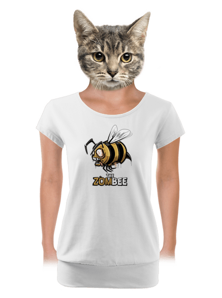 ZomBee - žltá dámske tričko s lemom White