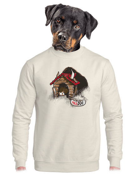 Bulldog unisex mikina bez kapucne Off White