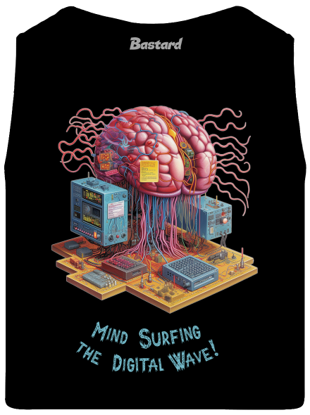 Mind surfing the digital wave pánske tielko Black