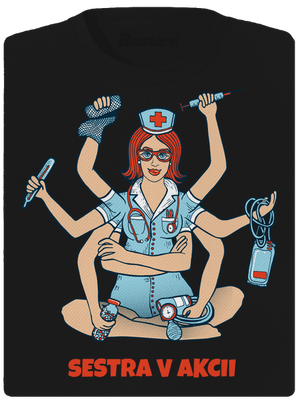Sestra v akcii dámske športové tričko Black