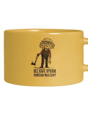 Neklidný bez kafe hrnček makronka Yellow Macaron