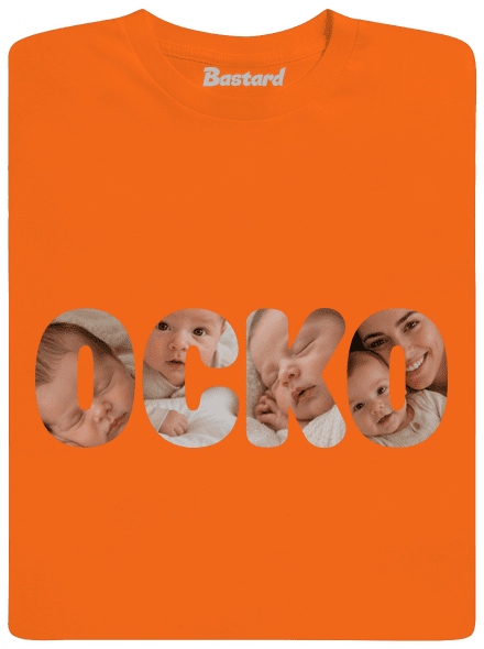 Nápis ocko z vlastných fotiek pánske tričko Orange