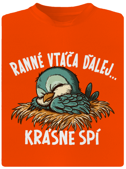Ranné vtáča spí pánske športové tričko Neon Orange