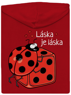 Láska je láska pánska mikina na zips Red