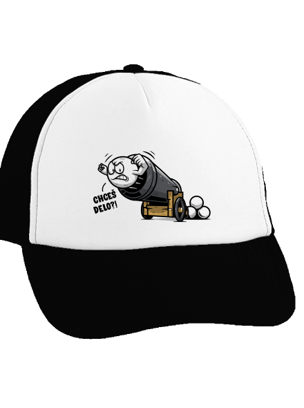 Chceš delo? šiltovka truckerka Black cap