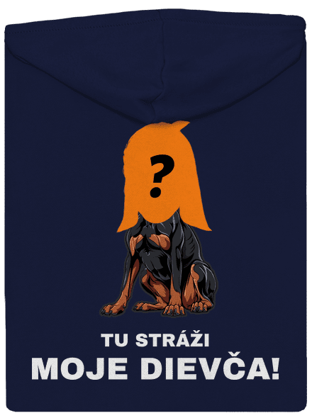 Tu strážim ja pánska mikina na zips Navy