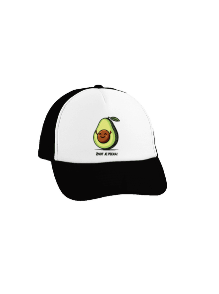 Život je pecka šiltovka truckerka Black cap