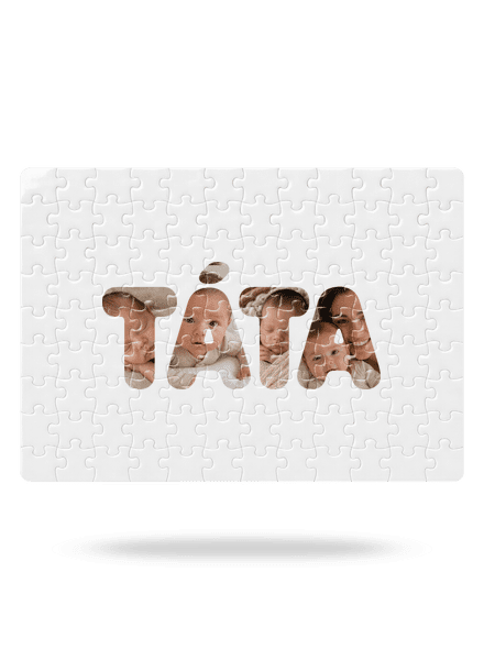 Nápis ocko z vlastných fotiek puzzle White