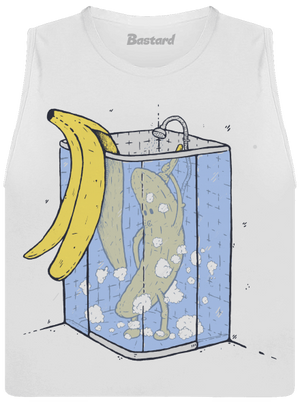 Banán v sprche dámske tielko voľné White