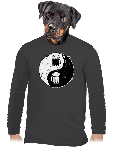 Jin Jang pivo pánske dlhý rukáv Dark Grey
