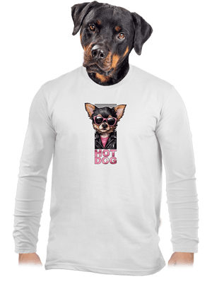 Very hot dog pánske dlhý rukáv White