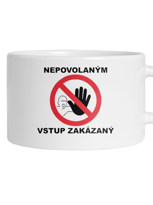 Nepovolaným vstup zakázaný hrnček makronka White