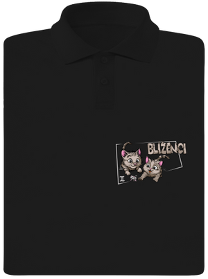 Mačací horoskop: Blíženci pánska polokošeľa Black