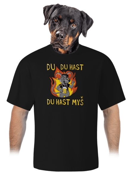 Du hast myš unisex tričko oversized Black