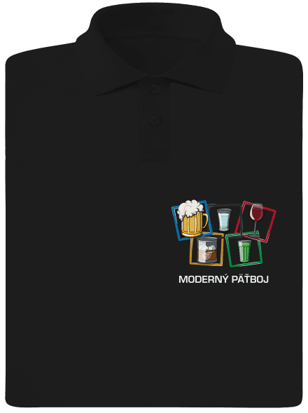 Moderný päťboj pánska polokošeľa Black