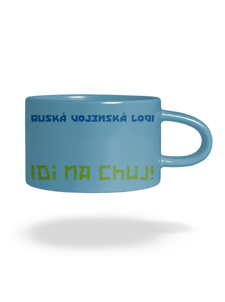 Ukrajina - Lodi idi na chuj hrnček makronka Blue Macaron