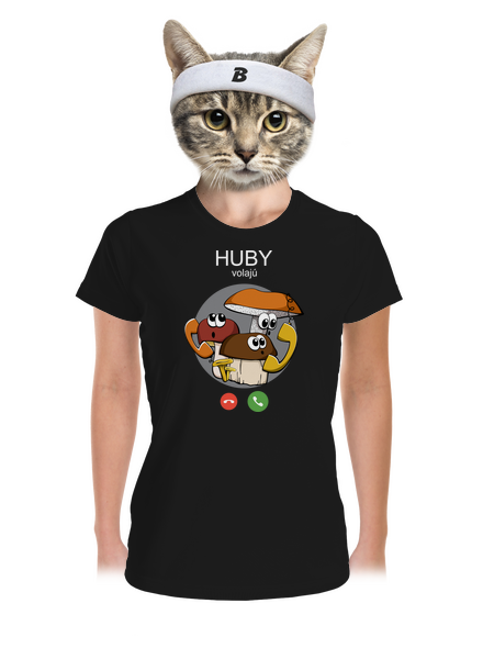 Huby volajú dámske športové tričko Black