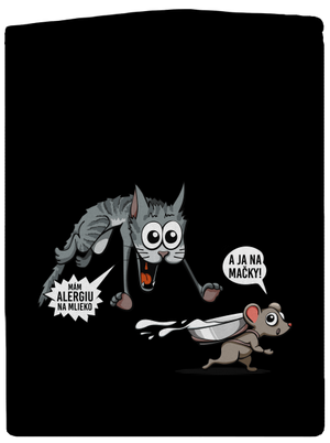 Alergická mačka a myš pánska mikina na zips Black