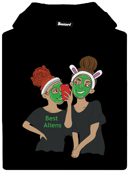 Best aliens pánska mikina klokanka Black