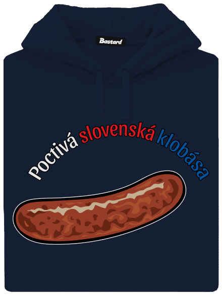 Poctivá buchta a klobása pánska mikina klokanka Navy
