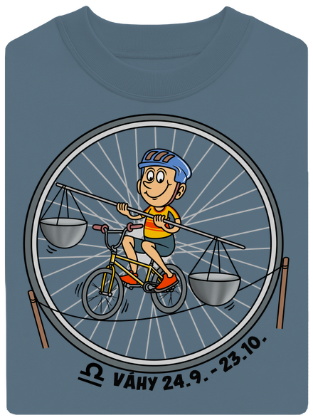 Cyklistický horoskop: Váhy unisex mikina bez kapucne Nordic Blue