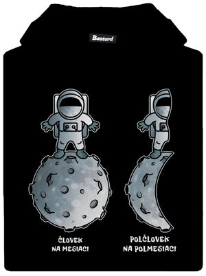 Polčlovek na polmesiaci detská mikina klokanka Black