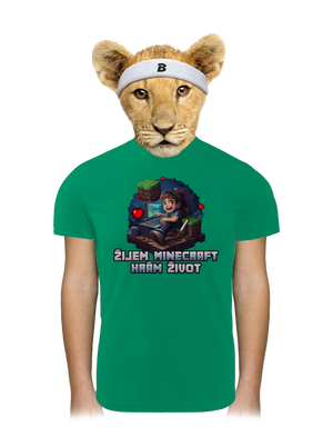 Žijem Minecraft detské športové tričko Kelly Green Mal