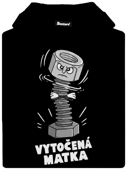 Vytočená matka dámska mikina klokanka Black