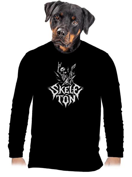 Skeletón pánske dlhý rukáv Black